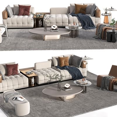 现代多人沙发，茶几，组合茶几，休闲椅，布艺沙发，转角沙发，沙发凳，毯子