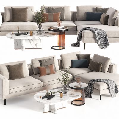 现代多人沙发，组合沙发，布艺沙发，转角沙发，客厅沙发，茶几，组合茶几