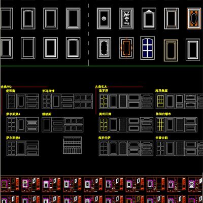 实木橱柜门板CAD