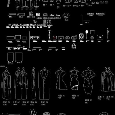 家居用品CAD图纸大全衣服鞋子箱包图