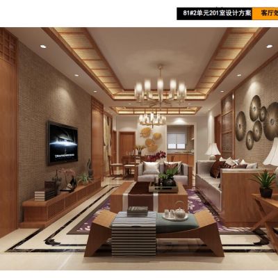 02_东南亚风格CAD家装27#F户型施工图+效果图+设备图