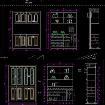 鞋柜CAD设计图纸