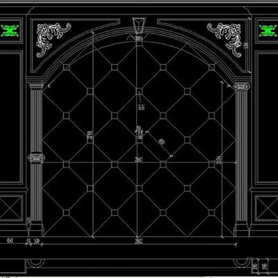 大理石电视机背景墙CAD