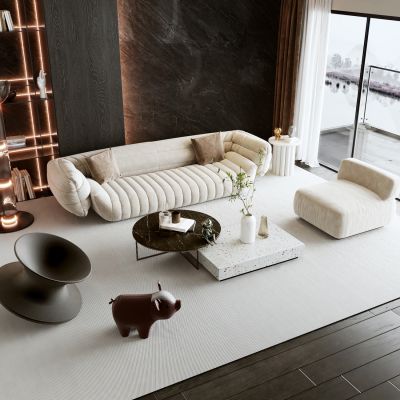 现代白色组合沙发