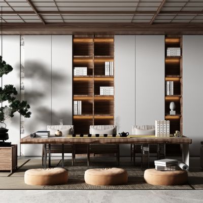 新中式风格书房茶室