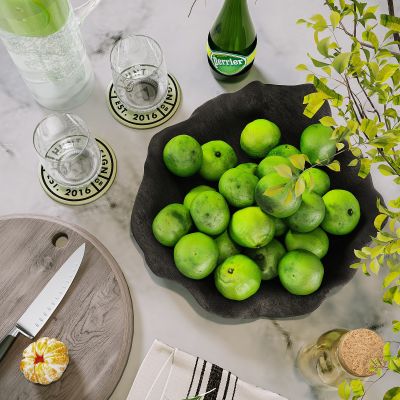 青橘果盘 水果 酒杯摆件