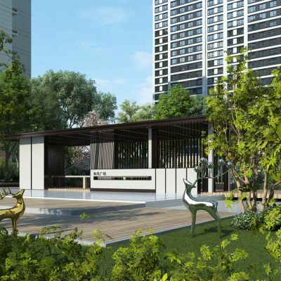 现代园林 景观绿化3D模型