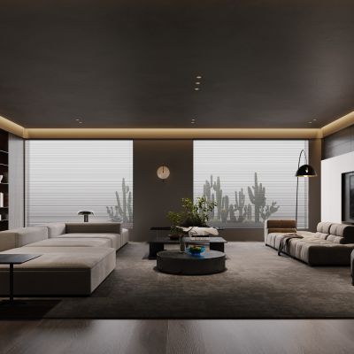 现代大平层客厅