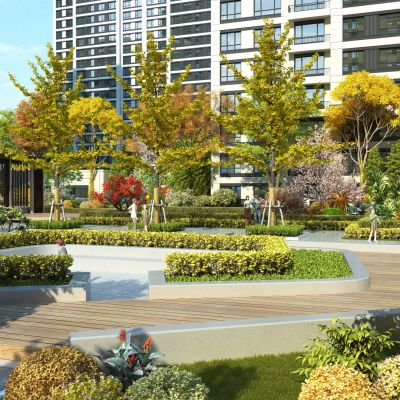 现代园林景观秋景