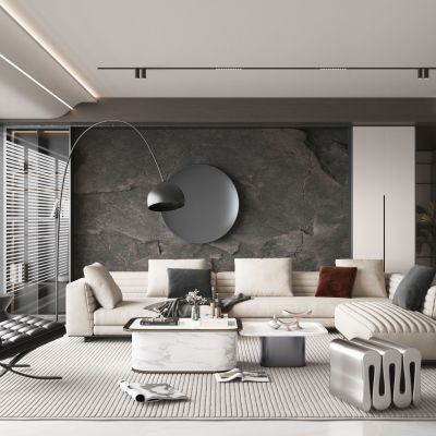 现代风格的客厅