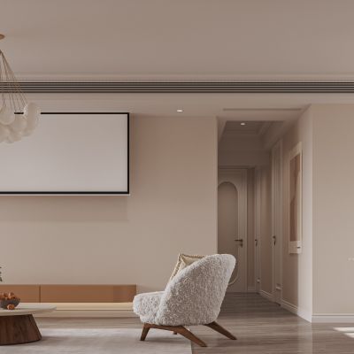 现代客餐厅，沙发茶几组合，餐桌椅