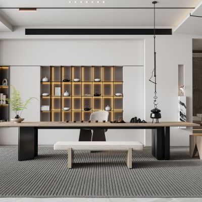 现代轻奢茶室茶桌椅组合