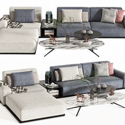 现代多人沙发，组合沙发，布艺沙发，懒人沙发，客厅沙发，茶几，组合茶几
