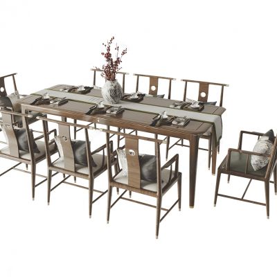 新中式餐桌椅组合