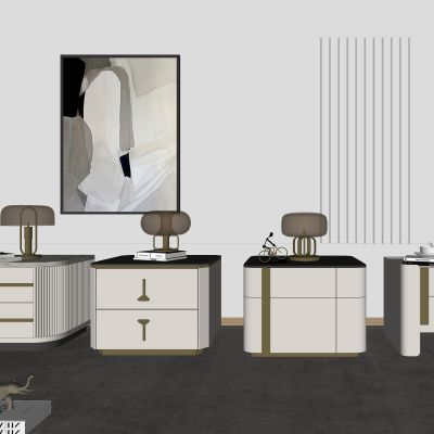 现代床头柜组合