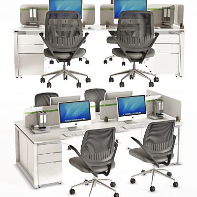 现代办公桌椅，办公桌，办公椅，桌上屏，员工位，工位，职员桌，职员椅，卡位