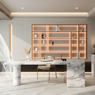 诧寂风暖色系书房