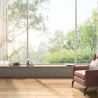 单人沙发、窗帘