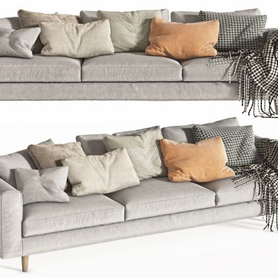 现代多人沙发，三人沙发，布艺沙发，懒人沙发，接待沙发，休闲沙发，抱枕