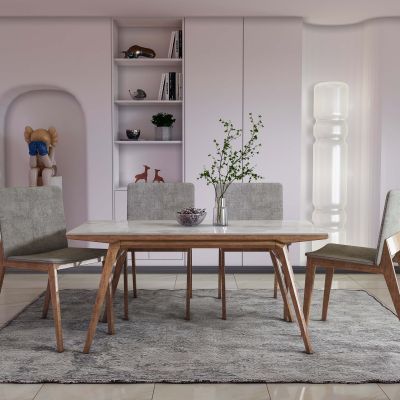 北欧风家用白蜡木现代简约长方形实木饭桌