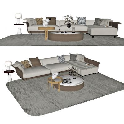 现代多人沙发，组合沙发，布艺沙发，懒人沙发，客厅沙发，茶几，组合茶几