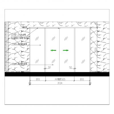 地弹簧玻璃门大样详图