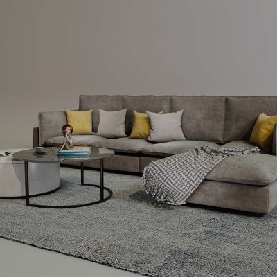 现代布艺组合沙发