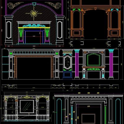 石材背景墙素材水刀拼花素材图库常用CAD