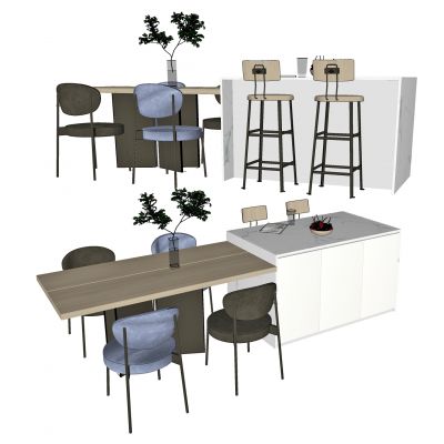 现代餐桌椅，餐桌，餐椅，中岛台，中岛，吧台，吧椅，高脚椅，咖啡桌，咖啡椅