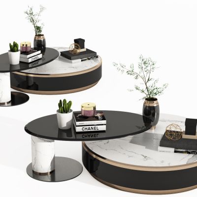 现代茶几，组合茶几，子母茶几，创意茶几，装饰品，摆件，饰品，书，圆茶几