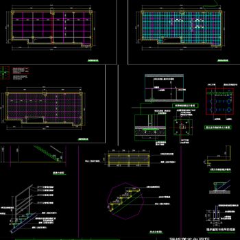 独家钢结构阁楼及钢结构楼梯cad施工图素材