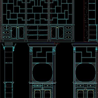 整理博古架素材CAD图素材
