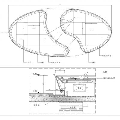 酒店水景节点大样图