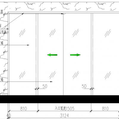 电动移动门大样图