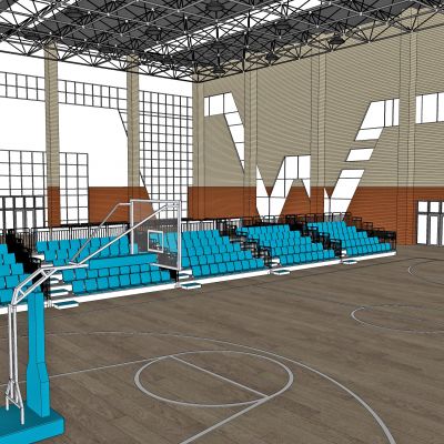 体育馆，羽毛球馆，乒乓球馆，篮球馆，排球馆，运动馆，体育场，前台，服务台，接待沙发，休闲沙发，看台，排球，羽毛球，乒乓球，伸缩看台，记分牌