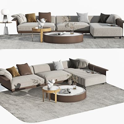 现代多人沙发，组合沙发，布艺沙发，懒人沙发，客厅沙发，茶几，组合茶几