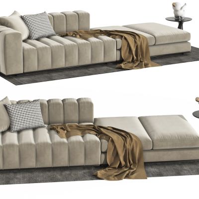 现代多人沙发，沙发，客厅沙发，异型沙发，组合沙发，布艺沙发，茶几，摆件