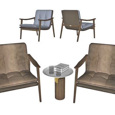 新中式休闲椅，洽谈椅，休闲沙发，洽谈沙发，沙发椅，圆几，接待椅，躺椅