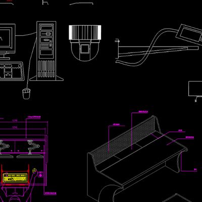 智能弱电安防监控CAD素材图