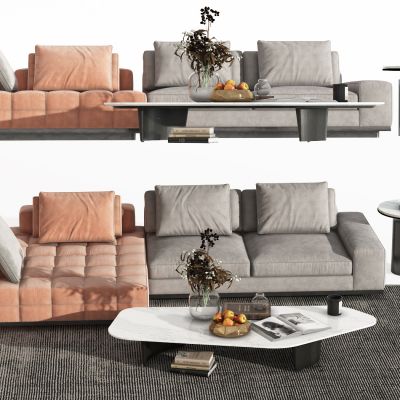 现代沙发茶几组合，懒人沙发，客厅沙发，布艺多人沙发，茶几，角几，饰品