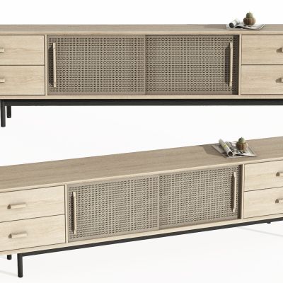 现代电视柜，电视柜，藤编电视柜，装饰柜，矮柜，端景柜，边柜，北欧电视柜