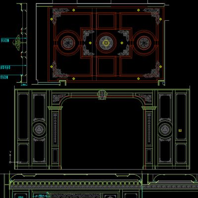 高档欧式家装CAD护墙板设计图纸素材