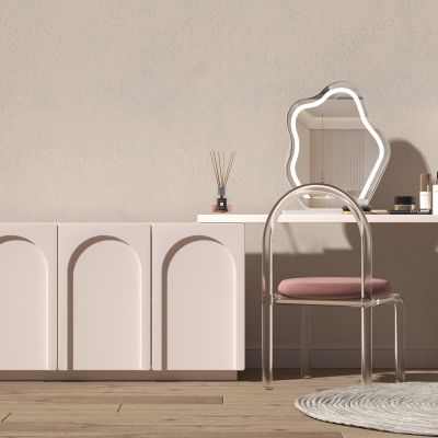 现代奶油风妆台妆凳组合