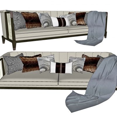 新中式三人沙发，沙发，多人沙发，抱枕，毯子，双人沙发，沙发抱枕，沙发组合
