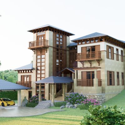 独栋别墅，建筑外观，度假酒店，别墅外观，民宿