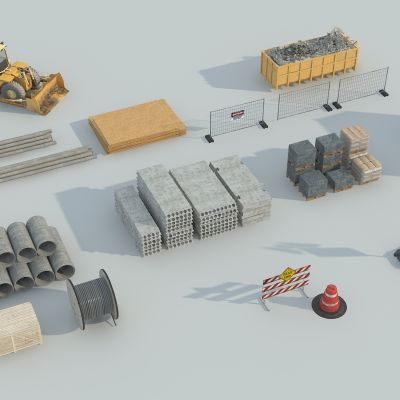 现代建筑工地小品