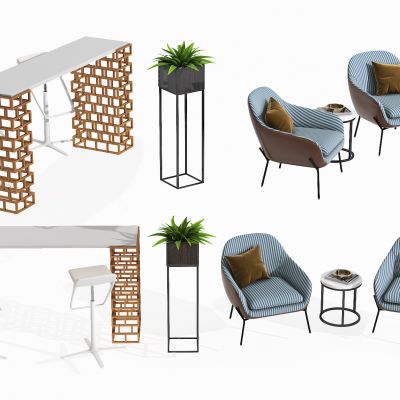 现代休闲桌椅，洽谈桌，洽谈椅，休闲桌，休闲椅，吧台，吧椅，花，圆几，布椅