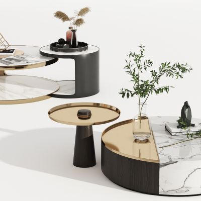 现代轻奢茶几，茶几，角几，边几，组合茶几，圆几，异形茶几，饰品，摆件，花