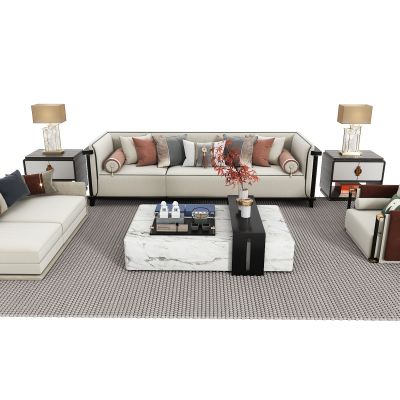 新中式沙发茶几组合