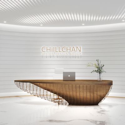 公司前台，办公室前台，创意前台，铁前台，金属前台，艺术前台，铜制品，轻奢前台